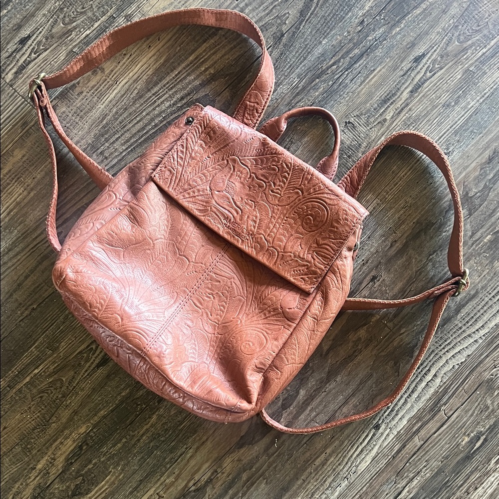 American leather co. brand Embossed Leather Backpack purse